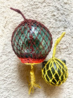Vintage Japanese Fishing Floats Set Of 2     Hand Blown Glass   Plastic Buoys W  N