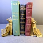 Book Bookends Brass Finish Stacked Books Pm Craftsman Eaton Park Fl Vintage 