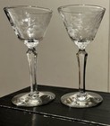 Pair Of Vintage Libbey Glass  glenmore  Pattern Cocktail Cordial Glasses 