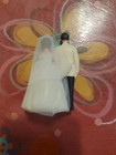 Vtg Wilton W-82 Wedding Cake Topper 3 5  Plastic Bride Groom  b332 