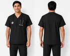 Men s Medical Scrub Top V-neck Uniform Multiple Colors Available Sizes S-5xl