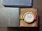 Michael Kors Women   s Gold-tone Quartz Chronograph Analog White Dial Watch W  Box