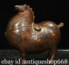 6 8  Old Chinese Bronze Gilt Feng Shui 12 Zodiac Year Tang Horse Success Statue