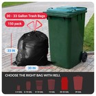Reli 30 Gal Trash Bags Drawstring 150 Count Black Heavy Duty Large