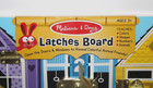 Melissa   Doug Wood Puzzle Latches Board Activity Toy Animal Colors Shapes New