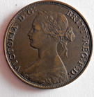 1864 Canada  new Bruswick  Cent - Long 6 High Grade - Free Ship - Bin  66