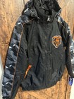 Chicago Bears Men   s Medium Starter Full Zip Hooded Nfl Jacket Camo Sleeves - New