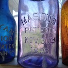Mason s Patent Nov 30th 1858 Pretty Amethyst Quart Fruit Jar Ground Lip W lid