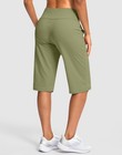 Womens Bermuda Shorts 14 In Knee Length High Waisted Stretch Summer Casual Short