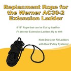 Ac302 Extension Ladder Replacement Rope For Fits Werner Extension Ladders Up To