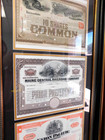Framed Railroad Stock Certificates  1  rare 