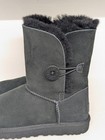 Ugg Bailey Button Ii Black Suede Fur Boots Womens Size 8  new 