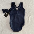 Nwt Gk World Elite Gymnastics Leotard Girls Cm Child M Blue W crystals Sparkle
