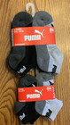 Puma  6 Pk  Boys Quarter Crew Socks Fits Shoe Sizes S  4t-8 5t  L  4c-9 5c  Nwt