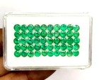 Natural Colombia Green Emerald 4 Mm Round 15 Pcs Lot Certified Loose Gemstone