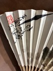 Vintage Ccac Chinese Folding Fan  Bamboo Paper 