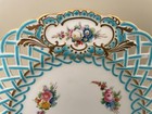 19th C Minton Newcastle Porcelain Reticulated Pierced Hand Painted Cabinet Plate