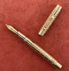 Wahl Fountain Pen    4 14k Nib Good Flex   Greek Key   Very Clean   New Sac