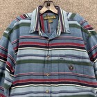 Vintage Knights Of Round Table Shirt Mens L Blue Striped Button Up Western Ranch