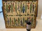 Vtg Needlepoint Backgammon Board W frame Exotic Bird Theme 33 1 4    X 30 1 8