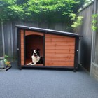 46  Large Dog House Outdoor  Indoorwooden Dog Kennel W Raised Feet Puppy Shelter