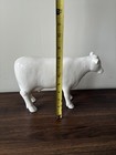 Large Ceramic Or Porcelain White Cow Figurine  see Photos For Measurements