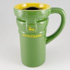 John Deere Encore Ceramic Travel Coffee Mug With Lid Green   Yellow Tall 10oz