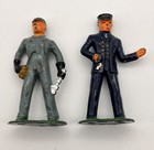 Vtg Lot Of 2 Barclay Manoil Lead Figures Railroad Mechanic  615 Conductor  612