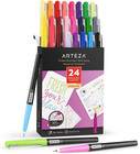 24 Ultra Fine Tip Permanent Markers - Paint Pens - 12 Rainbow Colors
