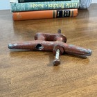 Vintage Cast Iron Boat Cleat Antique Maritime Marine Hardware Red Chipped Paint