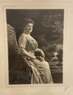 Vintage Antique B w Victorian Lady Studio Portrait W 12x16    Carved Wood Frame