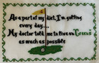 Vintage Completed Needlepoint Golfing Theme 20x15 Live On Greens To Frame