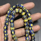 Vintage Venetian Chevron Glass Bead Necklace Old African Trade Beads
