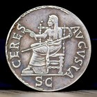 50-54 Ad Large Ancient Roman Coin Head Of Claudius - Silver Plated Denarius 33mm