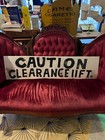 Original Vintage Hand Painted Caution Clearance 11ft Metal Sign 12x49 2 Sided