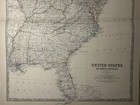 1881 Eastern United States Large Hand Coloured Original Antique Map By Johnston