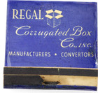 Regal Corrugated Box Feature Matchbook Vintage Philadelphia Cover Unstruck Rare