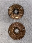 Antique Pair Of   Reading Bronze Rosettes Asymmetrical Design B-12000 C  1895