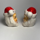 Vintage Christmas Winking Santa Claus Head Hat Salt Pepper Shakers Japan
