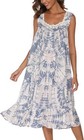  large women   s Cotton Sleeveless Nightgown With Pockets  Long House Dress