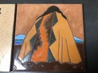 Ceramic Art Tile Native American Dolona Roberts Made In Italy - Lot Of 2