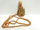 Vintage Citrine Necklace Yellow Gold Plated Chain gold Fill Pend Sz 28in Lg Ston