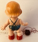 Vtg 1950 s Celluloid 6 5    Louis Marx Walk-a-way Baby Doll W  Pull String   Ball
