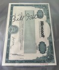 Bill Gates Signed Microsoft Stock Certificate Print Beckett Bas Slab Coa
