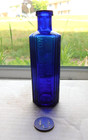 Rare Blue 6 Sided Ridge Poison Embossed  Poison  Not To Be Taken  Base  3 Oz