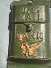 A c  Williams Cast Iron Hanging U s  Mail Still Penny Coin Bank 5    Green Pat1915