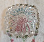Vintage Mcm 1970   s Medium Square Clear Glass Ashtray 5 1 4  