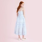 Loveshackfancy Girls  Stella Budding Florals Tiered Sleeveless Maxi Dress - Blue