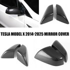 14-24 Tesla Model X Add-on Carbon Fiber Texture Side View Mirror Covers Cap