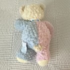 First   Main Teddy Bear Baby Rattle Lovey Plush Chenille Toy Pastel Pink Blue 8 
